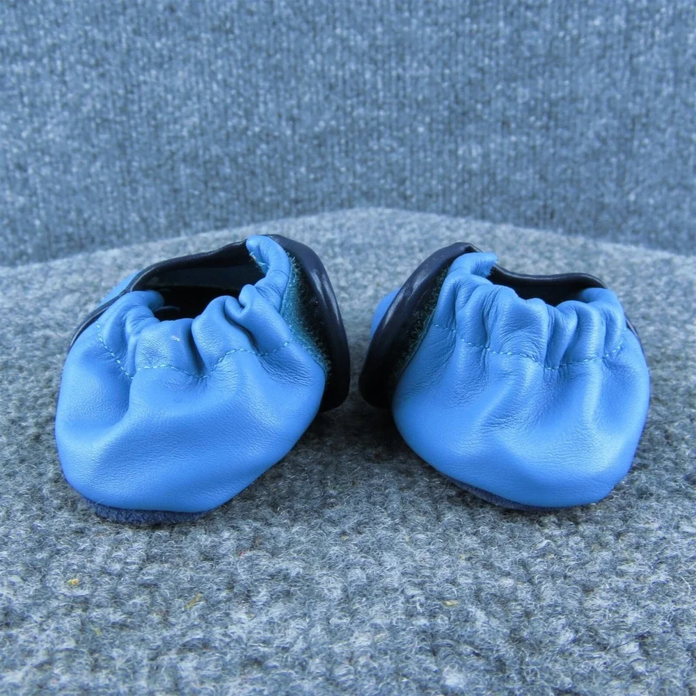 Z Brand Boys Flat Shoes Blue Leather Slip‎ On Size T 6-12 Months Medium